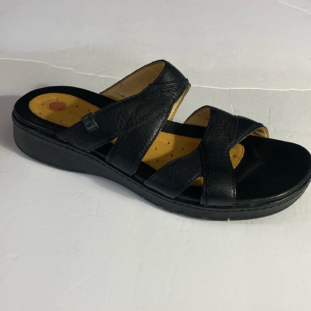 Unstructured CLARKS Sandals, Sz 10, Leather, Slides, Slip on, Classic,Comfort - Picture 3 of 16